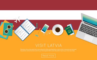 Letonya kavramı web banner veya baskı malzemeleri için ziyaret edin.