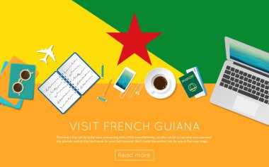 Fransız Guyanası kavramı web banner veya baskı malzemeleri için ziyaret edin.