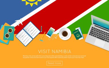 Namibya kavramı web banner veya baskı malzemeleri için ziyaret edin.
