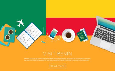 Benin kavramı web banner veya baskı malzemeleri için ziyaret edin.