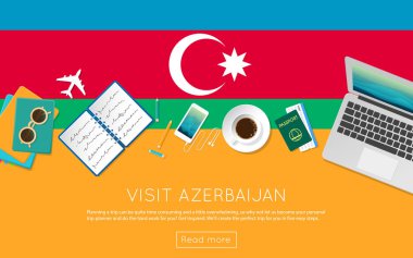 Azerbaycan kavramı web banner veya baskı malzemeleri için ziyaret edin.