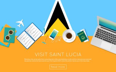 Saint Lucia kavramı web banner veya baskı malzemeleri için ziyaret edin.