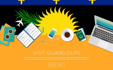 Guadeloupe kavramı web banner veya baskı malzemeleri için ziyaret edin.