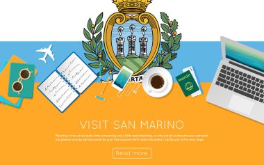 San Marino kavramı web banner veya baskı malzemeleri için ziyaret edin.