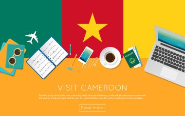 Kamerun kavramı web banner veya baskı malzemeleri için ziyaret edin.