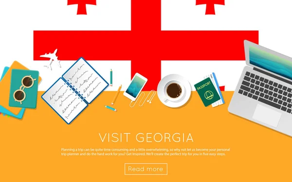 Visite el concepto de Georgia para obtener su banner web o materiales impresos . — Archivo Imágenes Vectoriales