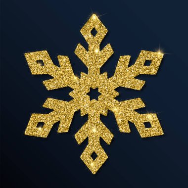 Altın glitter muhteşem kar tanesi.