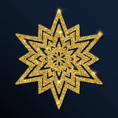 Altın glitter takdire değer kar tanesi.