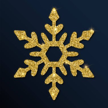 Altın glitter alma kar tanesi.