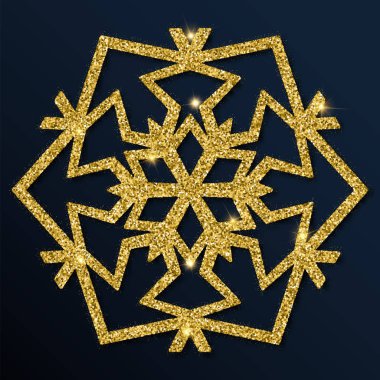 Altın glitter inanılmaz kar tanesi.