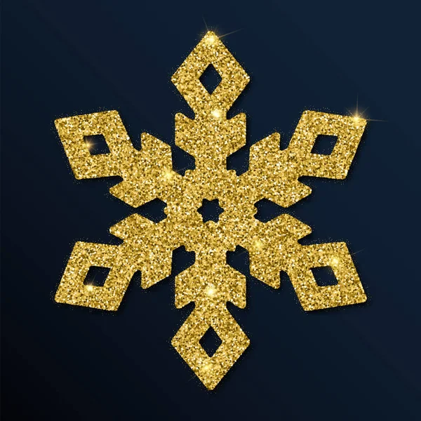 Splendore dorato superbo fiocco di neve . — Vettoriale Stock