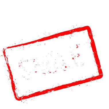 Beyaz arka plan üzerinde izole kırmızı lastik damgası gülümse.