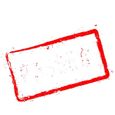 Beyaz arka plan üzerinde izole kırmızı lastik damgası geçti.