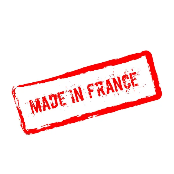 Vyrobeno ve Francii červené razítko izolovaných na bílém pozadí. — Stockový vektor