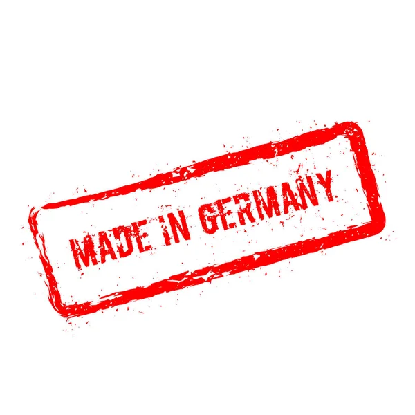Made in Germany timbro di gomma rossa isolato su sfondo bianco . — Vettoriale Stock