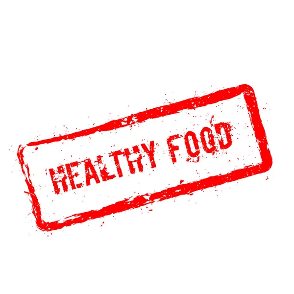 Gesunde Ernährung roter Stempel isoliert auf weißem Hintergrund. — Stockvektor
