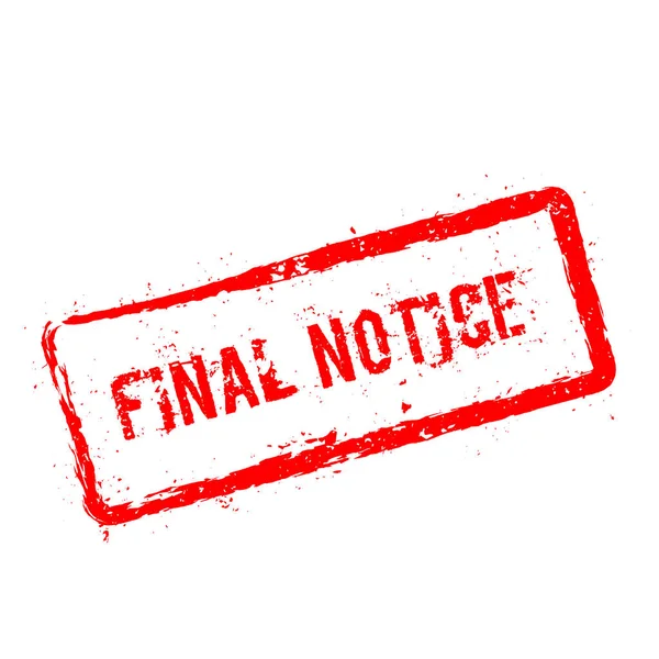 Final Notice red rubber stamp isolated on white background. — Stock Vector