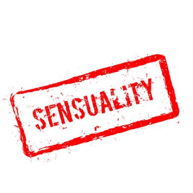 Duygusallık kırmızı damga beyaz arka plan üzerinde izole.