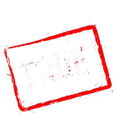 Beyaz arka plan üzerinde izole gerçek kırmızı lastik damgası.