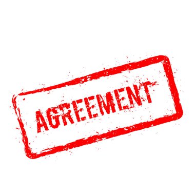 Anlaşma kırmızı damga beyaz arka plan üzerinde izole.