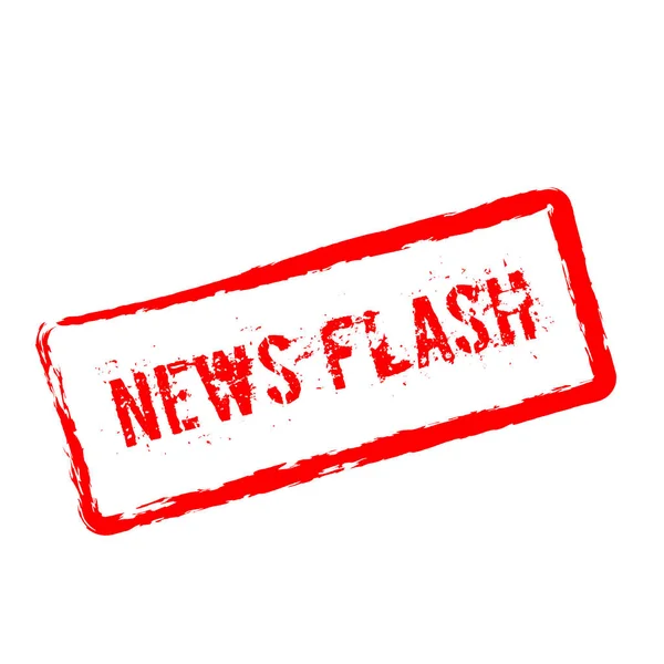 Noticias flash sello de goma roja aislado sobre fondo blanco — Vector de stock