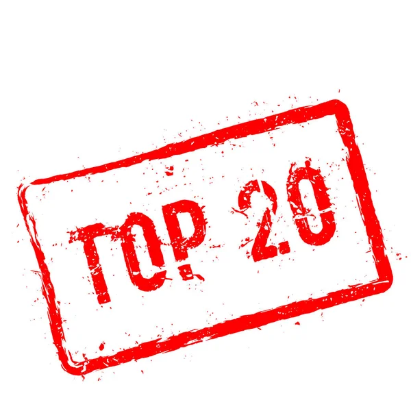 Top 20 czerwony stempel na białym tle — Wektor stockowy