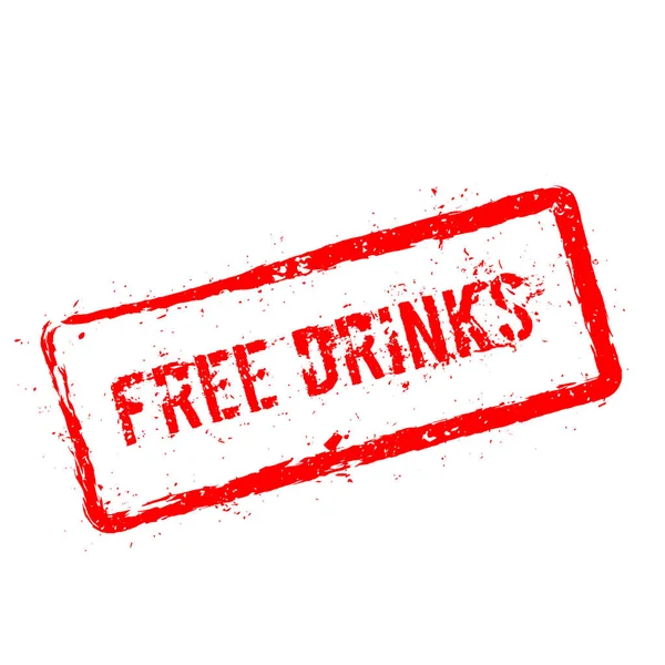 Бесплатные напитки красный резиновый штамп на белом фоне — стоковый вектор