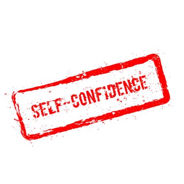 Selfconfidence kırmızı damga beyaz arka plan üzerinde izole