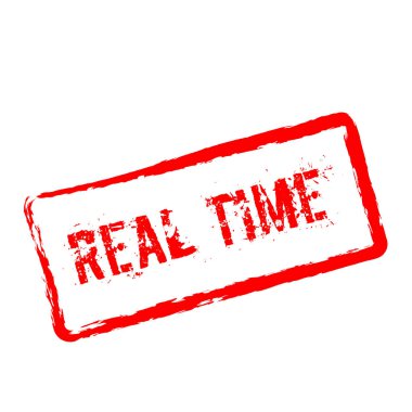 Gerçek zamanlı kırmızı damga beyaz arka plan üzerinde izole