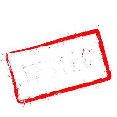 Beyaz arka plan üzerinde izole kırmızı lastik damgası test
