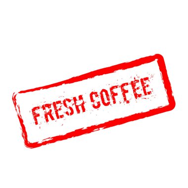 Taze kahve kırmızı beyaz arka plan üzerinde izole damgası
