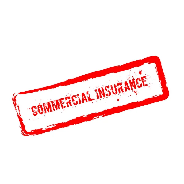 Commerciële verzekeringen rode rubber stempel geïsoleerd op witte achtergrond — Stockvector