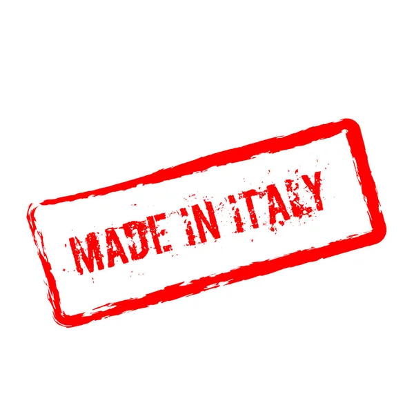 Made in Italy timbro in gomma rossa isolato su fondo bianco — Vettoriale Stock