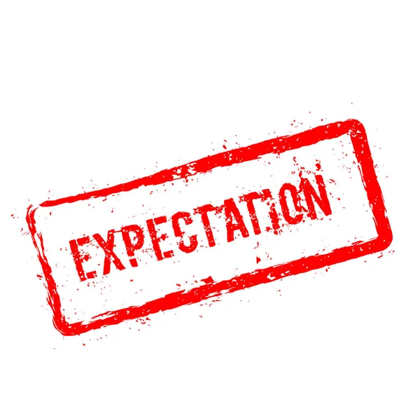 Beklenti kırmızı damga beyaz arka plan üzerinde izole