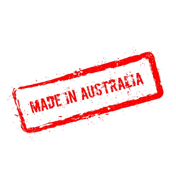 Made in Australia timbro di gomma rossa isolato su sfondo bianco — Vettoriale Stock