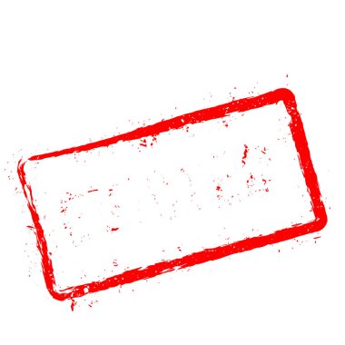 Beyaz arka plan üzerinde izole çıkarılan kırmızı lastik damgası