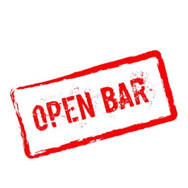 Open bar red rubber stamp isolated on white background clipart
