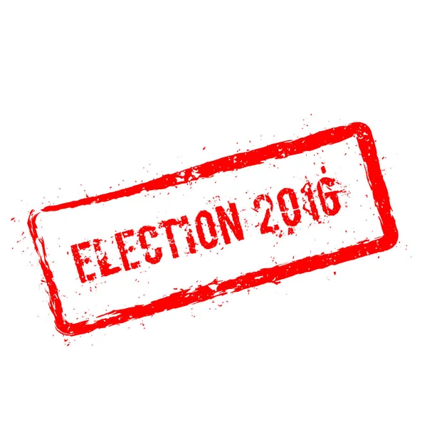 白い背景に分離選挙 2016 赤ゴム印 — ストックベクタ