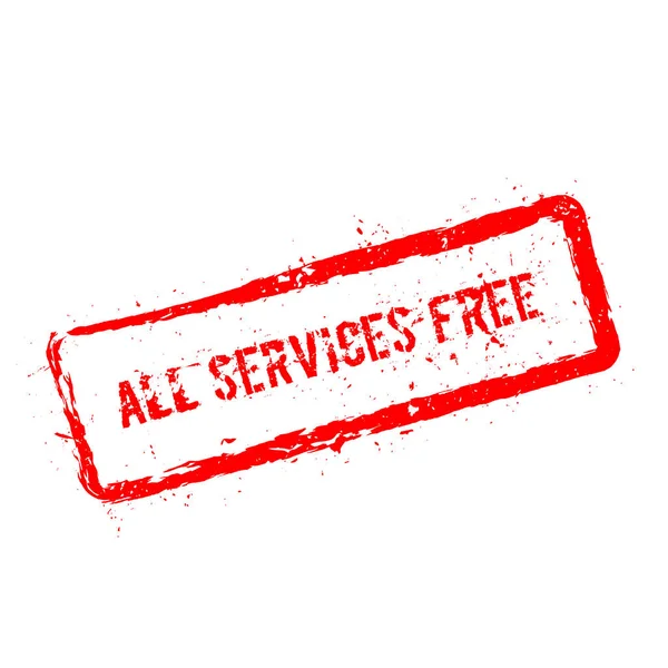 Tous les services gratuitement tampon caoutchouc rouge isolé sur fond blanc — Image vectorielle