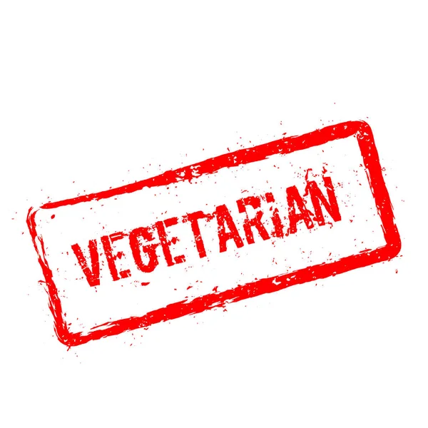 Beyaz arka plan üzerinde izole vejetaryen kırmızı lastik damgası