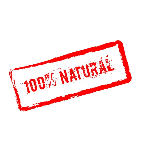 白い背景で隔離の 100 自然赤ゴム印 — ストックベクタ
