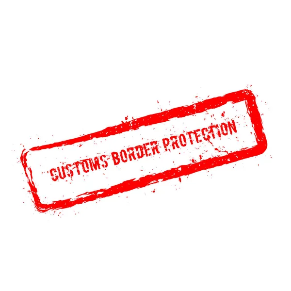 Aduana Border Protection sello de goma roja aislado sobre fondo blanco — Archivo Imágenes Vectoriales