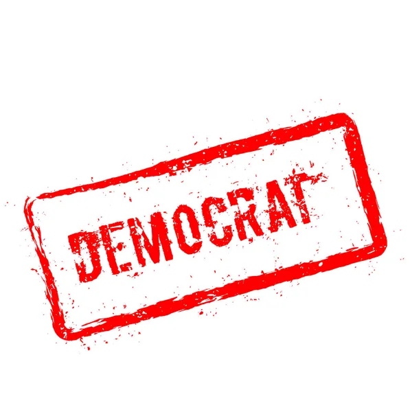 Democraat rode Rubberstempel geïsoleerd op witte achtergrond — Stockvector
