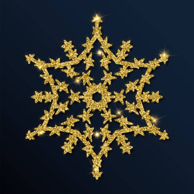 Altın glitter ilginç kar tanesi