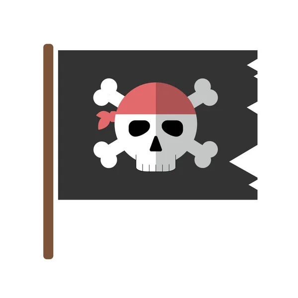 Jolly Roger icona piatta isolato vettoriale illustrazione — Vettoriale Stock