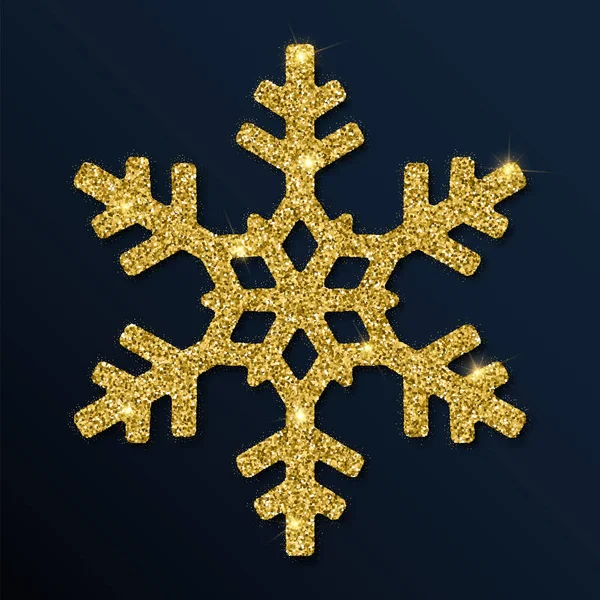 Goldener Glanz glamouröse Schneeflocke — Stockvektor
