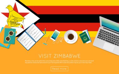 Zimbabve kavramı web banner veya baskı malzemeleri için ziyaret edin