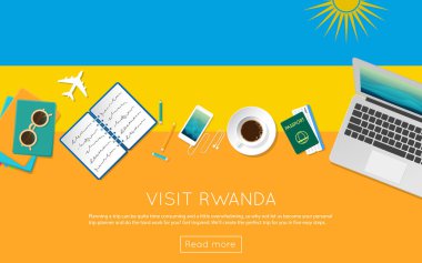 Ruanda kavramı web banner veya baskı malzemeleri için ziyaret edin