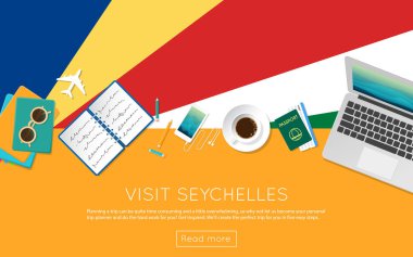Seyşeller kavramı web banner veya baskı malzemeleri için ziyaret edin