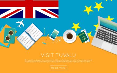 Tuvalu kavramı web banner veya baskı malzemeleri için ziyaret edin